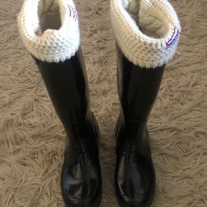 Hunter rain boots with fleece socks available